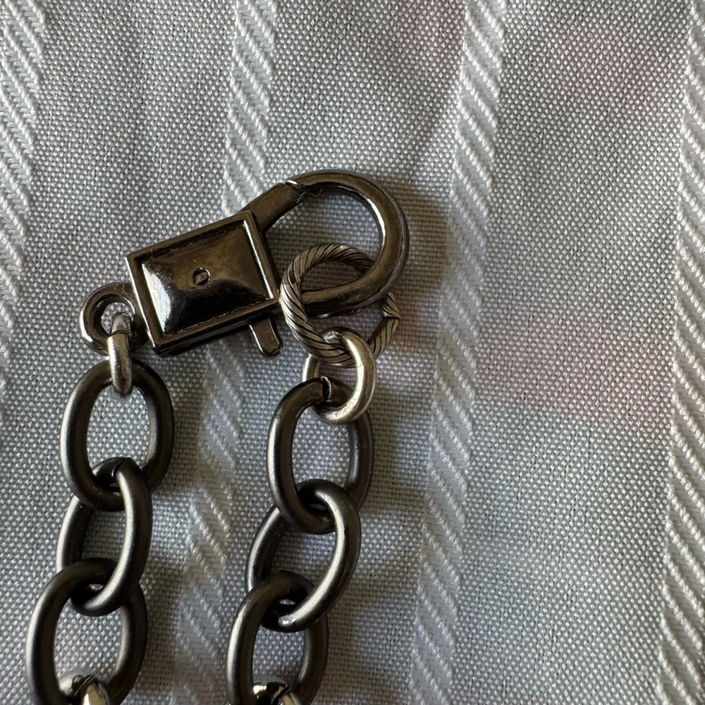 Vintage Chanel Necklace Marked CC Silver Chain 1” Pendant